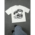 thumbnail image 1 of Camiseta informal para hombre: algodón, corte regular, manga corta, estampado del alfabeto para verano., 1 of 5