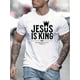 thumbnail image 1 of Men's Summer Fashion Jesus Is King Printed Short Sleeve T-Shirt, Casual Crew Neck, Regular Fit, Non-Transparent, 1 of 7