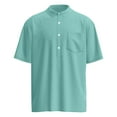 thumbnail image 2 of Abcomgle Men's Polo Shirts Short Sleeve 4 Button Down Polo Shirt Collared Casual Big and Tall Tshirts Moisture Wicking Summer Classic Golf T-Shirt with Pocket 2XL,Mint Green, 2 of 4