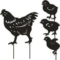 thumbnail image 4 of HomeKingdee Metal Chicken Garden Decorative Statues Distinct Hen and Chicks Silhouette Design,Black Hollow-Cut Yard Art, Perfect Decor for Lawns Yard Gardens, 4 of 4