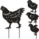thumbnail image 4 of Adorno de jardín de silueta rústica de metal, decoración para exteriores, decoración con temática de pollo y conejo, resistente a la intemperie, juego de 4, decoración religiosa para festividades., 4 of 4