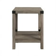 thumbnail image 3 of Walker Edison Table d'Appoint en Métal X Bois Rustique - Gris Lavé, 3 of 10