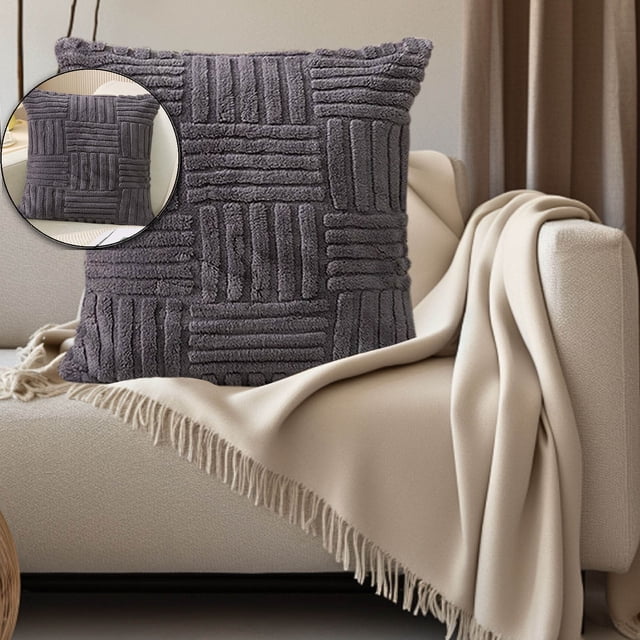 Dvruxg Solid Color Velvet Pillowcase, Pleated Sofa Cushion Cover, Lumbar Support Office Waist Protection for Home & Workplace Comfort