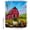 Red, variant on Rooster Hens Animal Shower Curtain Set with Hooks, Rustic Farmhouse Flowers Country Farm Water Repellent Shower Curtains for Bathroom Decor Sturdy Shower Curtain, Machine Washable 36x72 Inch