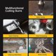 thumbnail image 5 of 5pcs Kit Tungsten Carbide Rotary Burrs Double Cut 6mm Shank 10mm Head Dremel Tool Drill Electric Sander, 5 of 5