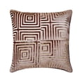 thumbnail image 1 of The HomeCentric Decorative Brown 24"x24" (60x60 cm) Throw Pillow Cases, Velvet Maze Pattern & Patchwork Throw Pillows For Sofa, Geometric Pattern Modern Style - Web Series, 1 of 2