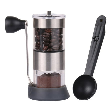 

Mini Portable Manual Hand-Crank Coffee Bean Spice Hand Grinder Mill Kitchen Tool with Spoon