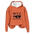 thumbnail image 1 of Rbaofujie Chandails pour Femmes Tendance Décontracté Imprimé Col Rond Manches Longues Haut Ample Chandails en Molleton à Capuche Orange Automne Chandails à Capuchon pour Femmes, 1 of 4