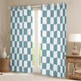 thumbnail image 2 of Castle Fairy Teens Geometric Plaid Black Out Curtains,Minimalist Grid Curtains Pack of 2 (42x63 Each),Vintage Aesthetic Bedroom Curtains,Ultra Soft Home Decor, 2 of 6