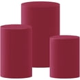 thumbnail image 1 of wonima02 Cylinder Stand Covers Set Spandex Pedestal Cover for Party Birthday Wedding Decor,3/5Pcs Cylinder Display Box Stand Cover Round Baby Shower Banner Banquet Tablecloth (Wine Red,5PCS), 1 of 1