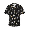 thumbnail image 2 of Goofa Playing Music Skeletons Hawaiian Shirt for Men, Unisex Summer Beach Casual Short Sleeve Button Down Shirts,Aloha Tropical Floral print shirt-, 2 of 9