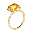 thumbnail image 3 of Mauli Jewels Engagement Rings for Women 2.25 Carat Cushion Shape Citrine Diamond Ring 4 prong 10K Yellow Gold, 3 of 7