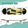 thumbnail image 2 of 31'' Complete Skateboard 7 Layer Canadian Maple Double Kick Deck Skateboards Monochrome graphic textured hand drawn ink triangles Skate Board for Beginner Adult Gifts, 2 of 5