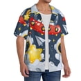 thumbnail image 2 of Gukieu Astronaut And Space Print Men's Short-sleeved Shirts, Button-down Pocket Shirts, T-shirts, Beach Vacation Travel Summer Clothing-Small, 2 of 5