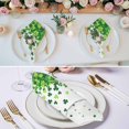 thumbnail image 2 of Cloth Napkins Set of 8 - 20x20 Inches, St. Patrick's Day Washable Reusable Table Napkins, Spring Lucky Shamrocks Rustic Leaves Soft & Absortbent Dining Napkin for Party Wedding Hotel Restaurant, 2 of 8