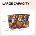 thumbnail image 3 of Leather Travel Bag Wash Bag Makeup Bag Storage Bag 7×5×2.4in For Daily Carrying And Short Trip Groovy Flowers (2), 3 of 8