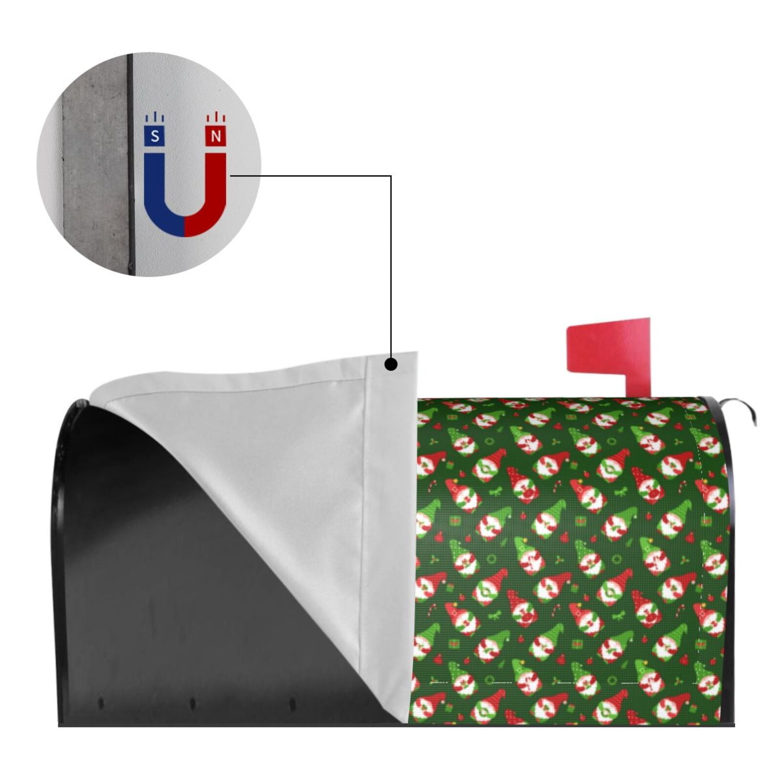 Logiee Gnomes In Caps Print Post Letter Box Wrap Decor, Mailbox Cover Suitable for Standard Mailbox and Large Size Mailbox,Outdoor Yard Decoration-21x18 in