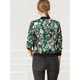 thumbnail image 5 of Cazadora Bomber Floral LigeCon CremalleY Cuello Alto PaMujer Verde oscuro M de Allegra K, 5 of 6