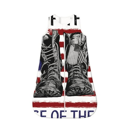 

Honeii Home Of The Free Because Of The Brave Print Unisex Babies Sleepbag Wearable Blanket Baby Sleeveless Sleeping Bag-Large