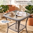 thumbnail image 5 of Techmilly 3-Piece Outdoor Rocking Chairs, Wicker Patio Furniture with Thickened Cushions and Table for Porch (Grey), 5 of 12