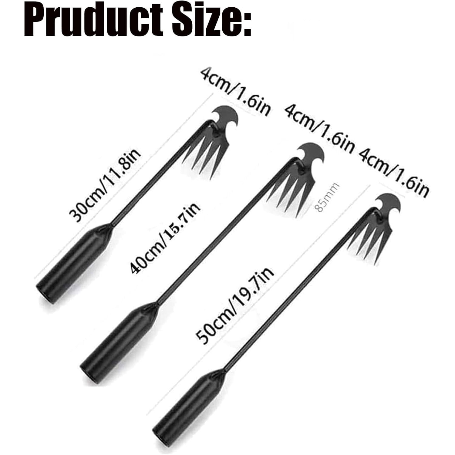 4 Teeth Garden Weed Pulling Tool, Weeding Garden Tool, Manual Garden Weeding Tool with Long Handle for Yard and Farm