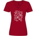 thumbnail image 3 of Inktastic White Big/small Bikes Women's V-Neck T-Shirt, 3 of 5