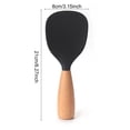 thumbnail image 3 of Chenmei Short Wooden Handle Silicone Spatula Multifunction Spatula Cooking Spoon Silicone Spoon with Wooden Handle Heat Insulation Heat Spoons for Rice Cooker, 3 of 7