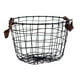 thumbnail image 2 of Cesta de alambre de metal con asas, cesta de almacenamiento multiusos para mantas y juguetes de dormitorio. 26 cm x 18 cm, 2 of 9