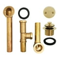 thumbnail image 6 of Westbrass 14" 17 ga. Twist & Close Brass Bathtub Drain Assembly with 2-Hole Overflow, Polished Brass, 6 of 13