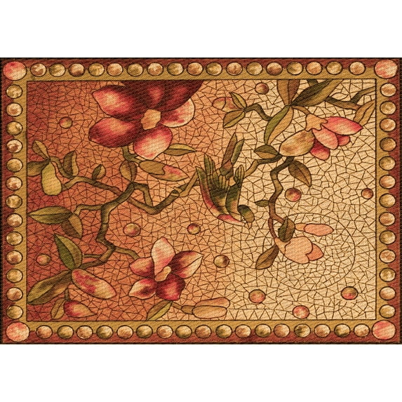 Ahgly Company Indoor Rectangle Patterned Carrot Orange Area Rugs, 2' x 5'