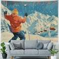 thumbnail image 4 of Orinice Ski Snow Winter Tapestry Wall Hanging Unique Style Graphic Tapestries Home Wall Decor Art for Living Room Bedroom Apartment Farmhouse Dorm 60x50inch, 4 of 6