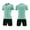 Mint Green, variant on Mens Soccer Outfit 2 Piece V Neck Quick Dry Breathable Short Sleeve Shirt and Shorts Football Training Athletic Set Blue Size S