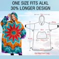 thumbnail image 4 of Oversized Wearable Blanket Hoodie,Colorful Tie Dye Starflower Pattern Sherpa Blanket Hoodie with Super Pockets,Super Warm Fuzzy Pullover for Women & Men, 4 of 6