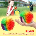 thumbnail image 2 of PVCS Large Rainbow Monkey Stringy Ball Silicone Bouncing Fluffy- Jugging Ball 1PC Gift for Kids, 2 of 3