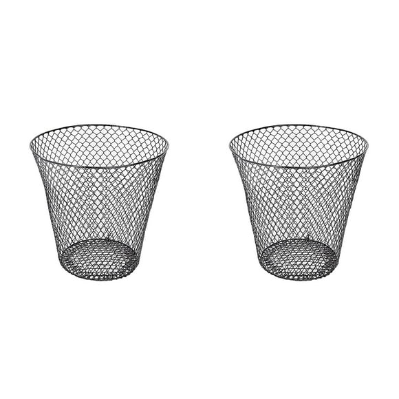 (2-Pack) Rinsvye Wire Mesh Round Waste Trash Bags Natural Lightweight Trash Can Open Trash Bags N Top Wastebasket Recycling Desk Trash Bags Kitchen Tall office School Garbage Cans Home & Custom Stor