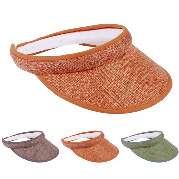 HuangHuanChen Unisex Sun Visors for Women Sun Hat Summer Sun Visor Hat Summer Packable Ponytail Beach Hats for Women Travel Visor Cap Outdoors Snapback Adjustable Hat