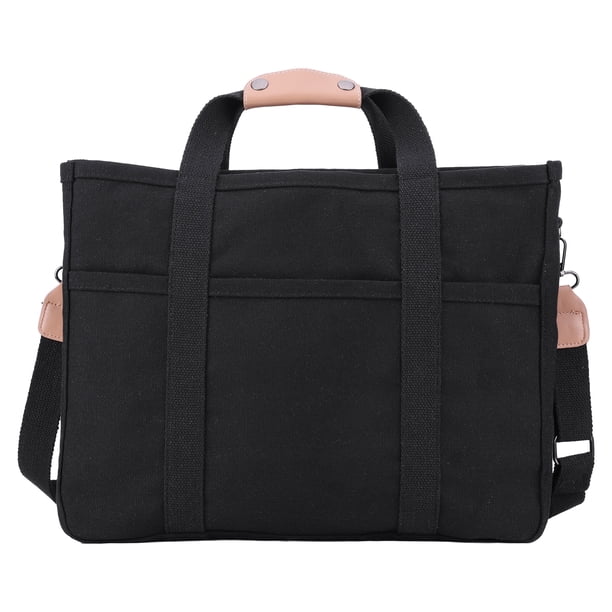 Bolso Mano Gran Capacidad para Mujer Elegante Bolso Lona Con Correa Ajustable (negro S)