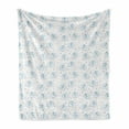 thumbnail image 1 of Animal Soft Flannel Fleece Throw Blanket, Cartoonwith Hand Drawn Hearts and Stars, Cozy Plush for Indoor and Outdoor Use, 70" x 90", Baby Blue Cinnamon White, by Ambesonne, 1 of 6