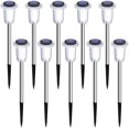 thumbnail image 6 of Solar Lights Outdoor 10 Pack Waterproof 3000K Warm White LED Stainless Steel Stake Outside Lights for Yard Pathway Garden Driveway Walkway Landscape Path Lighting, 6 of 6