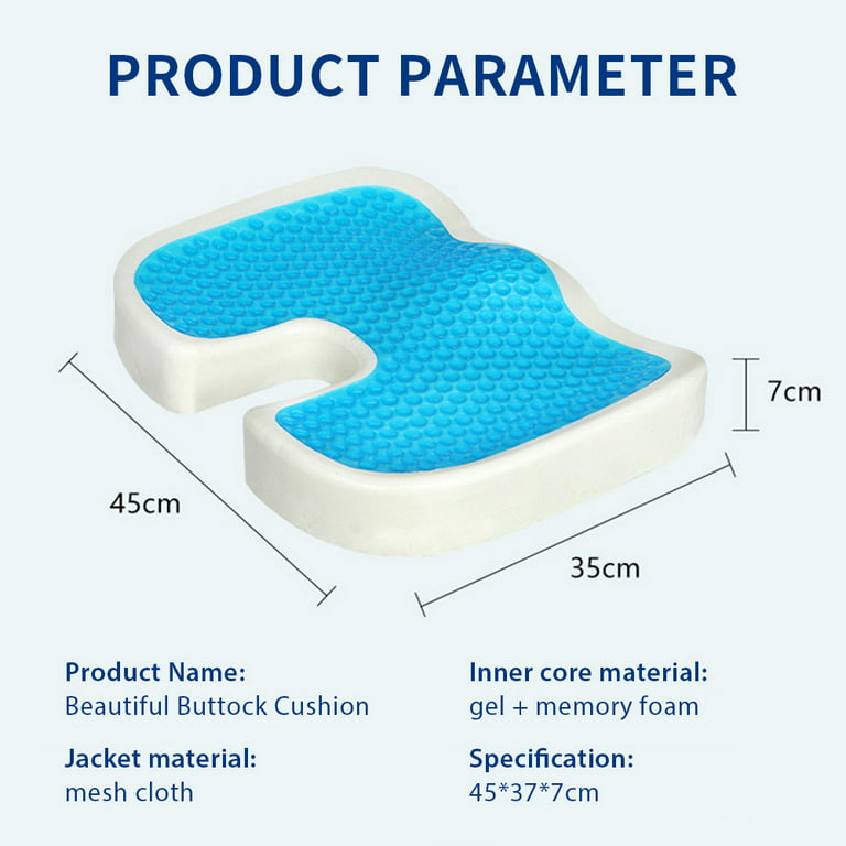 Seat Cushions,Memory Foam Tailbone Sitting Pad Contoured Posture Corrector,Slow  Rebound Cushion for Sciatica Coccyx Back Pain Relief Pad,Office Chair(Blue)  