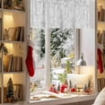 thumbnail image 3 of Kitchen Cafe Valance Curtain for Small Windows,Xmas Snowflakes on Gray Rod Pocket Short Valances,42x18in, 3 of 9