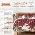 thumbnail image 6 of Red Black Plaid Christmas Snowman Comforter Set Twin Size, Xmas Tree Elk Balls Snowflake Soft Bedding Set for Man Woman, 4 Pieces Duvet Cover Set with Fitted Sheet, 2 Pillowcases, 6 of 9