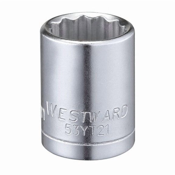 Westward Socket, Steel, Chrome, 13 mm 53YT21