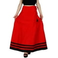 thumbnail image 3 of Bimba Women Long Maxi Skirt Faux Silk Boho Chic Skirts With Drawstring Waist, 3 of 6