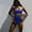 Blue, variant on Babysbule Womens Swimwear Clearance, Women's Bikini High Waisted Tummy Control Two Piece Swimsuit Sling Swimwear