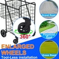 thumbnail image 6 of Folding Shopping Cart, Heavy Duty Grocery Cart with Removable Basket, 360° Rolling Laundry Cart & Lightweight Trolley for Shopping, Grocery, Laundry, Supermarket, Camping, Outdoor, Beach, 6 of 8