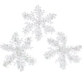 thumbnail image 2 of Cheers.US White Snowflakes Ornaments Plastic Snowflake Decoration Large Christmas Hanging Glitter Snowflke for Christmas Tree Crafts Outdoor Decor, 2 of 7