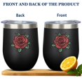 thumbnail image 2 of Rose 12oz Insulated Wine Tumbler with Lid and Straw – Double Wall Vacuum Mug Stainless Steel 304 Interior for Hot & Cold Drinks Coffee, Wine, Cocktails, 2 of 5