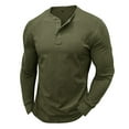 thumbnail image 2 of WREESH Men's Fashion T-Shirts Long-Sleeve Beefy Muscle Basic Solid Color Blouse Tee Shirt Top Long Sleeve Round-Neck Blouses Workout Tops Olive Green, 2 of 4
