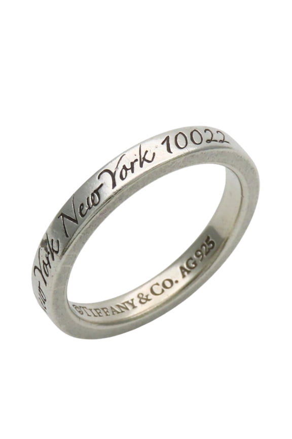 Pre-Owned Tiffany & Co. Notes Narrow New York Ring, SV925, Women's.